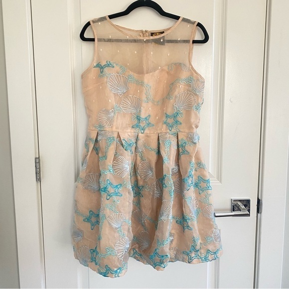 Modcloth "Seashell We Dance?" Dress by Nishe Sz UK 14, US 10 EUC - Picture 2 of 6
